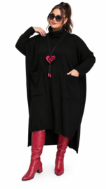 AKH oversized gebreide tuniek/jurk  apart stretch