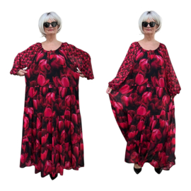 SASHA VIVIEN  chiffon met een vleugje zijde jurk gevoerd