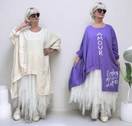 ITALIA MODA oversized katoen A-lijn tuniek stretch/in meerdere kleuren