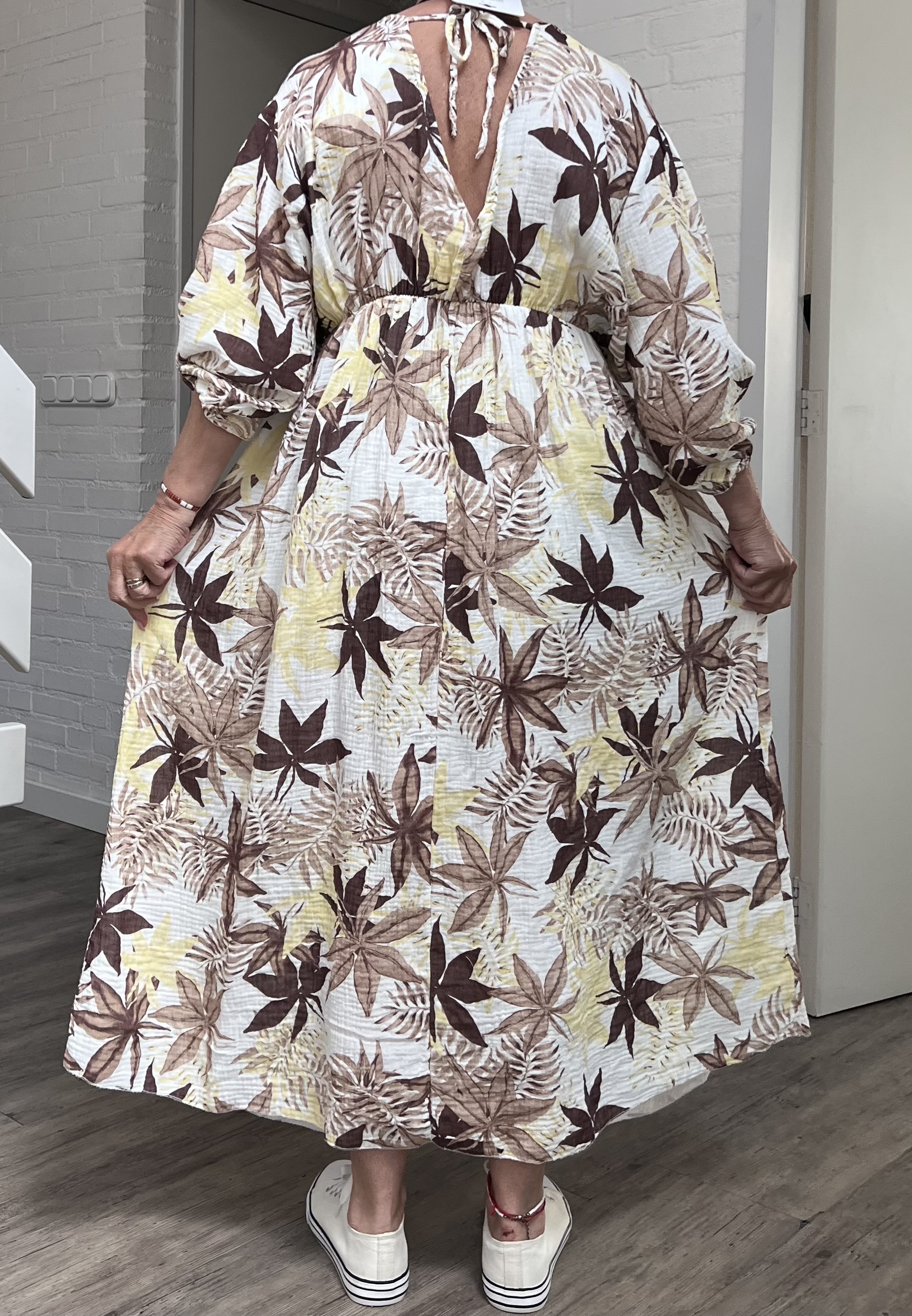 ITALIA MODA oversized katoen mousseline A-lijn jurk /in meerdere kleuren