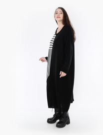 AKH oversized gebreide  tuniek/jurk  apart stretch zwart/wit