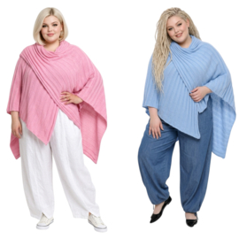 Italia Moda oversized gebreide top/poncho stretch/in meerdere kleuren