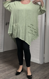 Moonshine oversized de modieuze kleuring  linnen/viscose  A-lijn tuniek
