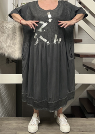 Vincenzo Allocca linnen/katoen A-lijn jurk apart stretch