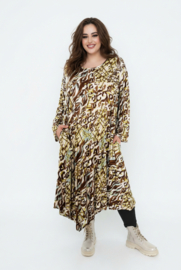 AKH oversized jersey viscose A-lijn jurk apart stretch