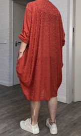 AKH oversized viscose mix jurk/tuniek met zakken apart stretch
