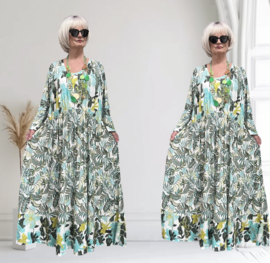Mila Ragazza oversized A-lijn jersey boho jurk  apart (extra groot)stretch