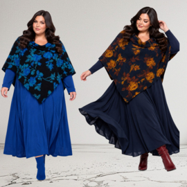 ITALIA oversized  wolmix korte poncho/in meerdere kleuren