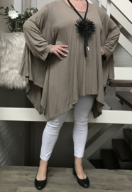 Moonshine oversized  jersey viscose A-lijn tuniek  apart stretch /in meerdere kleuren