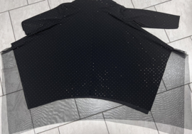 ITALIA Style oversized tuniek/jurk versierd met kleine steentjes/gevoerd met tule/ zwart /stretch
