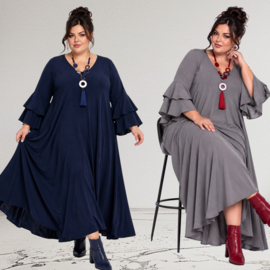 Itala   viscose crepe A-lijn jurk stretch /in meerdere kleuren