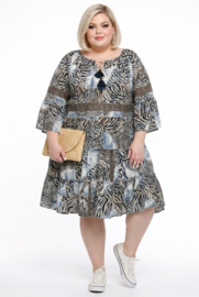 UNIDIVA polysilk A-lijn zomer jurk apart