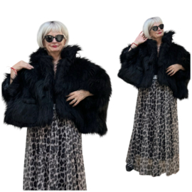 VINCENZO ALLOCCA fluffy jasje zwart/gevoerd