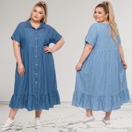 ITALIA MODA tencel jeans A-lijn jurk/hemd/in meerdere kleuren