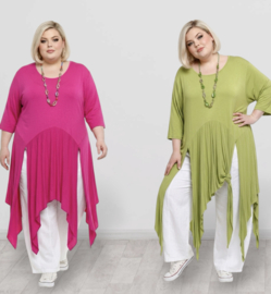 Moonshine viscose tricot A-lijn tuniek stretch apart /in meerdere kleuren