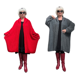 amandine oversized  super zacht bouclé gebreide vest met capuchon  /in meerdere kleuren