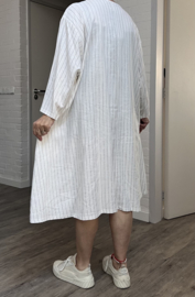 AKH oversized linnen mix A-lijn jurk/tuniek met zakken apart