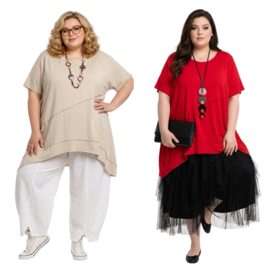 ITALIA MODA oversized viscose A-lijn tuniek stretch/in meerdere kleuren