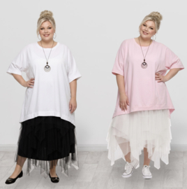 ITALIA MODA  katoen A-lijn tuniek met ketting /stretch/meerdere kleuren