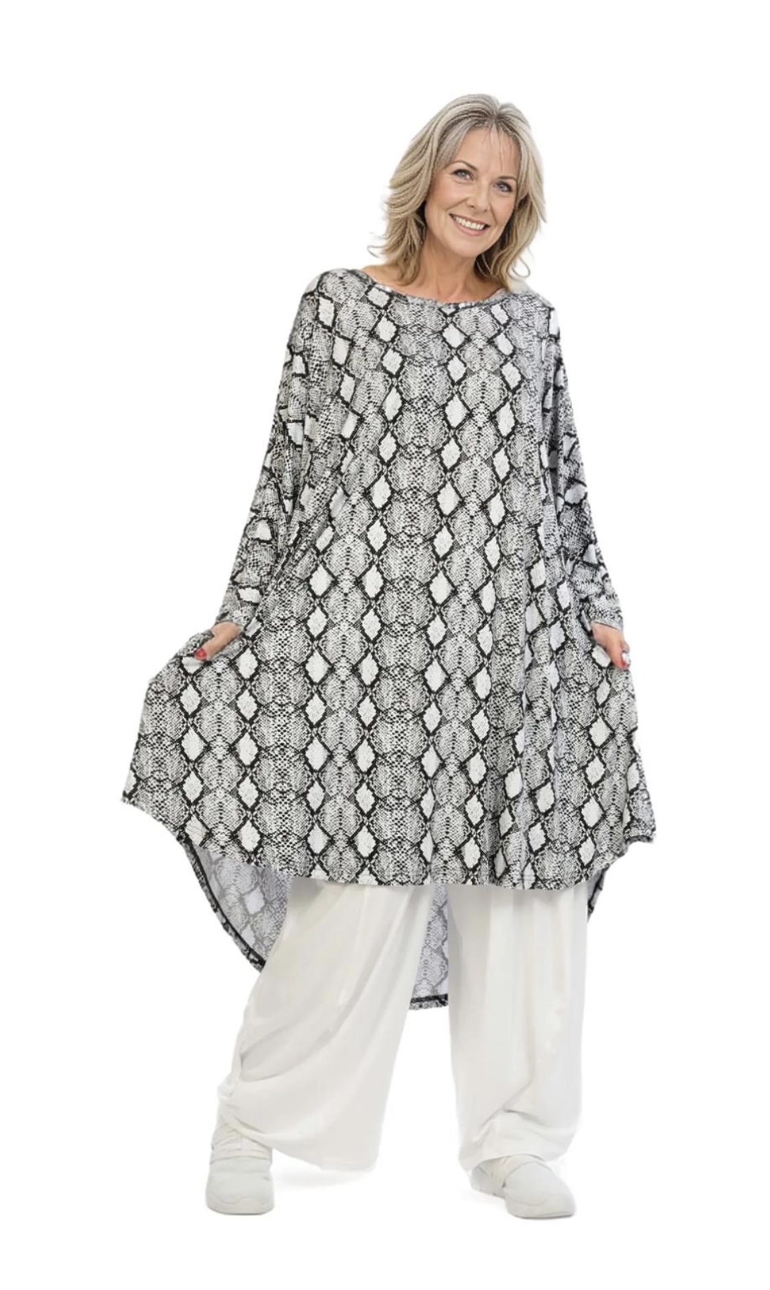 AKH oversized viscose A-lijn tuniek/jurk /apart/stretch