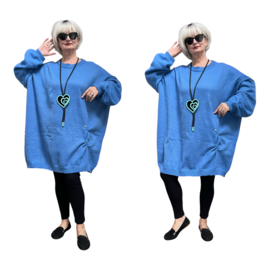 ITALIA oversized viscose mix winter gebreide top/tuniek stretch