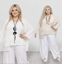 Moonshine oversized katoen  gebreide top stretch/in meerdere kleuren