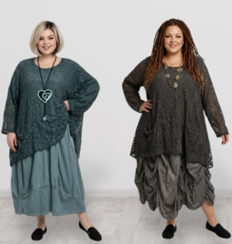 Moonshine oversized de modieuze kleuring katoen KANTEN top apart stretch /in meerdere kleuren