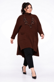 ITALIA oversized viscose mix gebreide tuniek met col  /in meerdere kleuren