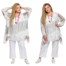 Moonshine viscose/zijde A-lijn tuniek gevoerd