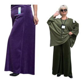 ITALIA MODA viscose mix fluwelen wijde broek apart stretch /in meerdere kleuren