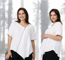 KEKOO design  oversized viscose  A-lijn top/tuniek wit/zwart