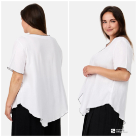 KEKOO design  oversized viscose  A-lijn top/tuniek wit/zwart