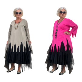 Moonshine oversized  katoen tricot tuniek/jurk apart /in meerdere kleuren