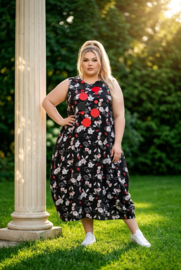 AKH oversized viscose jurk met zakken apart
