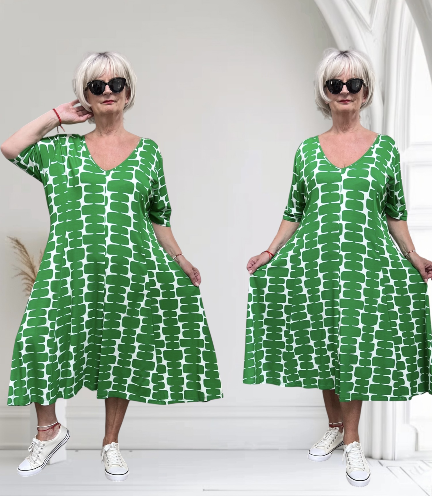 Ophilia viscose A-lijn jurk  stretch