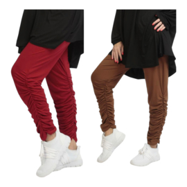 AKH viscose legging met elastische manchetten en plooien aan de zijkant/ in meerdere kleuren