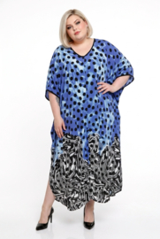DIVAS PLANET oversized viscose kaftan/jurk met knoopsluiting