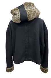 Vincenzo Allocca oversized korte jas/blazer/vest stretch zwart