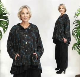 AKH oversized viscose A-lijn korte tussenjas /blazer stretch