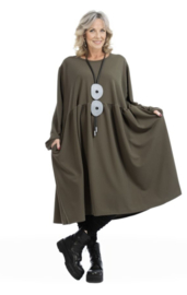 AKH A-lijn winter jurk/tuniek met zakken apart stretch