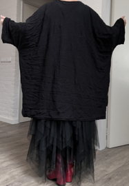 Vincenzo Allocca oversized gekreukt tuniek met een boog apart/zwart/stretch