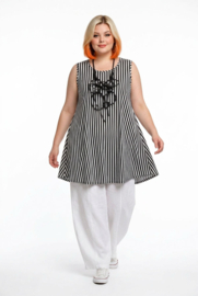 ITALIA Moda oversized viscose A-lijn tuniek stretch zwart/wit