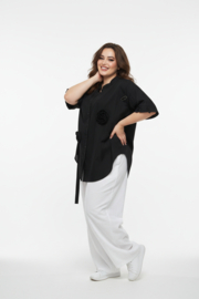 Moonshine oversized katoen blouse apart met boemen /in meerdere kleuren