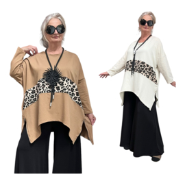 ITALIA  oversized katoen top apart stretch/in meerdere kleuren