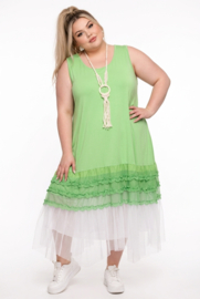 Moonshine jersey viscose  A-lijn tuniek  met KANT stretch apart