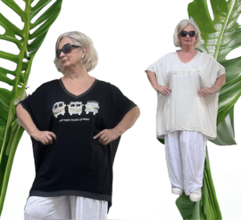 ITALIA  oversized viscose top apart stretch  /in meerdere kleuren