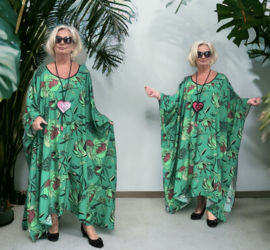 Dolce Chiara oversized viscose A-lijn kaftan/jurk apart (extra groot)