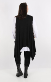 AKH jersey viscose A-lijn blazer/vest/tuniek stretch  zwart
