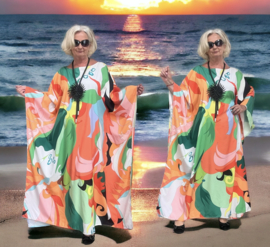 Dolce Chiara oversized A-lijn kaftan/jurk  apart (extra groot)