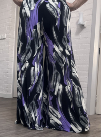 ITALY Mode jersey viscose  wijde broek apart /zeer rekbaar